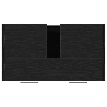vidaXL Ντουλάπι Νιπτήρα Μπάνιου Μαύρο Δρυς 60x33x60cm Επεξ. Ξύλο 1 τεμ.