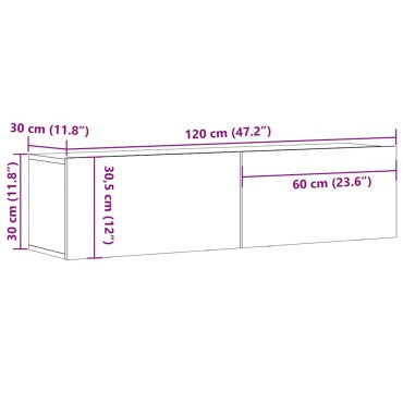 vidaXL Έπιπλο Τηλεόρασης 120x30x30,5cm Επεξεργασμένο Ξύλο