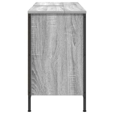 vidaXL ντουλάπι νιπτήρα με συρτάρια γκρι Sonoma 90x34,5x60cm