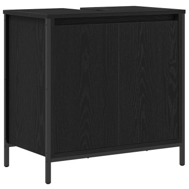 vidaXL ντουλάπι νιπτήρα μπάνιου μαύρο 60x34,5x60cm