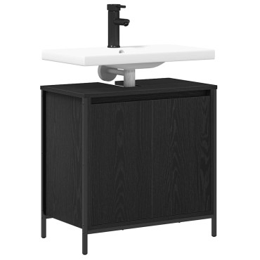 vidaXL ντουλάπι νιπτήρα μπάνιου μαύρο 60x34,5x60cm
