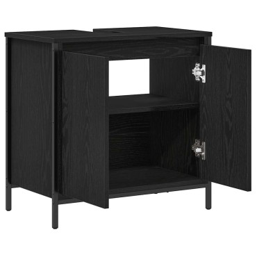 vidaXL ντουλάπι νιπτήρα μπάνιου μαύρο 60x34,5x60cm