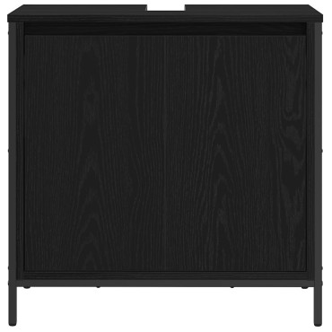 vidaXL ντουλάπι νιπτήρα μπάνιου μαύρο 60x34,5x60cm