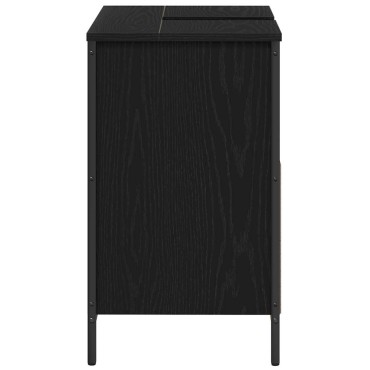 vidaXL ντουλάπι νιπτήρα μπάνιου μαύρο 60x34,5x60cm