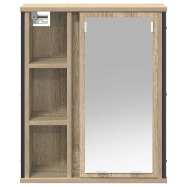 vidaXL Ντουλάπι Μπάνιου με Καθρέφτη Sonoma δρυς 50x21x60cm 1 τεμ.
