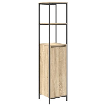 vidaXL Ντουλάπι μπάνιου με ράφια Sonoma δρυς 36x35x165cm 1 τεμ.