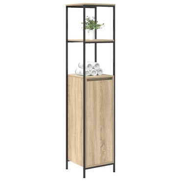 vidaXL Ντουλάπι μπάνιου με ράφια Sonoma δρυς 36x35x165cm 1 τεμ.
