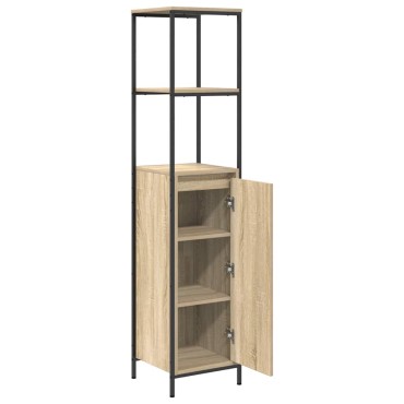 vidaXL Ντουλάπι μπάνιου με ράφια Sonoma δρυς 36x35x165cm 1 τεμ.
