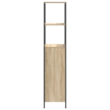 vidaXL Ντουλάπι μπάνιου με ράφια Sonoma δρυς 36x35x165cm 1 τεμ.