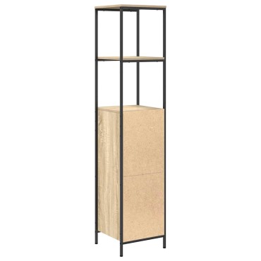 vidaXL Ντουλάπι μπάνιου με ράφια Sonoma δρυς 36x35x165cm 1 τεμ.
