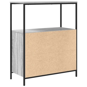 vidaXL Ντουλάπι μπάνιου με ράφια Γκρι Sonoma 76,5x35x95cm 1 τεμ.