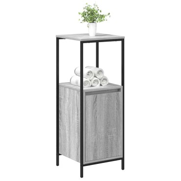 vidaXL Ντουλάπι Μπάνιου με Καθρέφτη Γκρι Sonoma 36x35x95cm 1 τεμ.