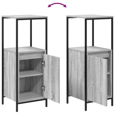 vidaXL Ντουλάπι Μπάνιου με Καθρέφτη Γκρι Sonoma 36x35x95cm 1 τεμ.