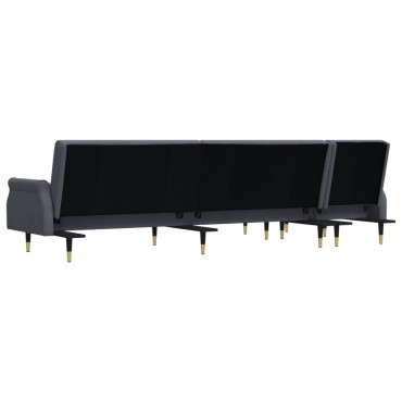 vidaXL Καναπές Κρεβάτι Γωνιακός Σκ. Γκρι 271x140x70cm Βελούδινος 1 τεμ.