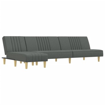vidaXL Καναπές Κρεβάτι Γωνιακός Σκ. Γκρι 255x140x70cm Υφασμάτινος 1 τεμ.
