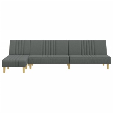 vidaXL Καναπές Κρεβάτι Γωνιακός Σκ. Γκρι 255x140x70cm Υφασμάτινος 1 τεμ.