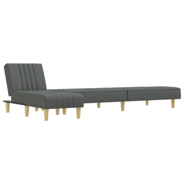 vidaXL Καναπές Κρεβάτι Γωνιακός Σκ. Γκρι 255x140x70cm Υφασμάτινος 1 τεμ.