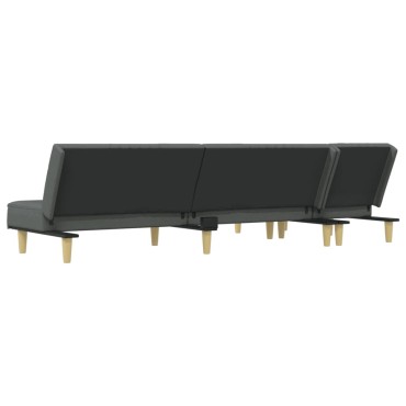 vidaXL Καναπές Κρεβάτι Γωνιακός Σκ. Γκρι 255x140x70cm Υφασμάτινος 1 τεμ.