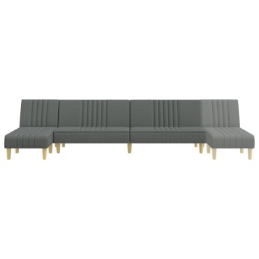 vidaXL Καναπές Κρεβάτι Γωνιακός Σκ. Γκρι 255x140x70cm Υφασμάτινος 1 τεμ.