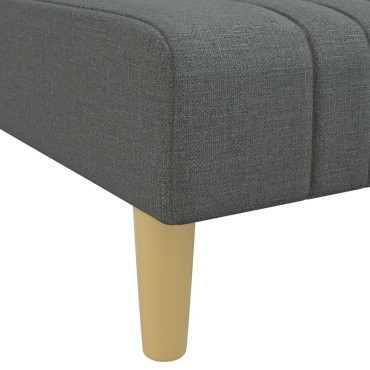 vidaXL Καναπές Κρεβάτι Γωνιακός Σκ. Γκρι 255x140x70cm Υφασμάτινος 1 τεμ.