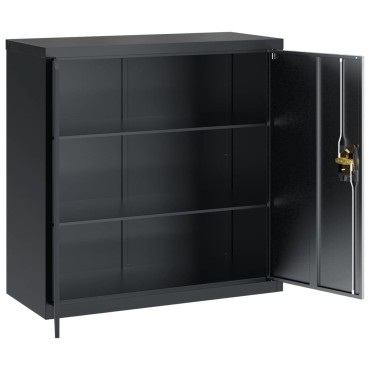 vidaXL Αρχειοθήκη Ανθρακί 90x40x130cm Ατσάλινη