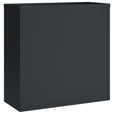vidaXL Αρχειοθήκη Ανθρακί 90x40x130cm Ατσάλινη