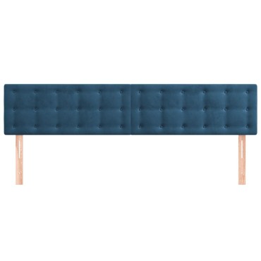 vidaXL Κεφαλάρια Κρεβατιού 2 τεμ. Σκ. Μπλε 80x5x78/88cm Βελούδινο