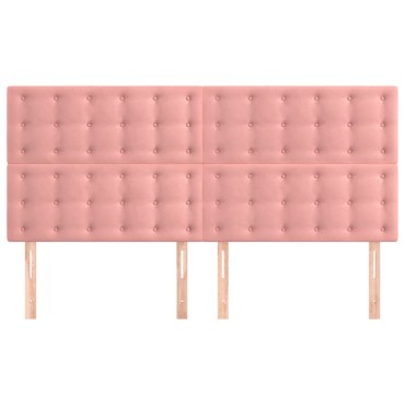 vidaXL Κεφαλάρια Κρεβατιού 4 τεμ. Ροζ 80x5x78/88cm Βελούδινο