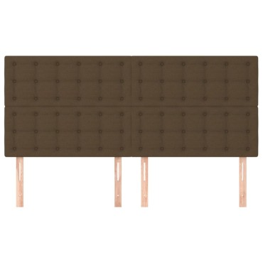 vidaXL Κεφαλάρια Κρεβατιού 4 τεμ. Σκ. Καφέ80x5x78/88cm Υφασμάτινο