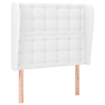 vidaXL Κεφαλάρι με Πτερύγια Λευκό 83x23x118/128cm Συνθετικό Δέρμα 1 τεμ.
