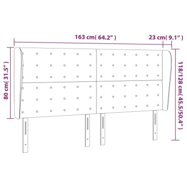 vidaXL Κεφαλάρι με Πτερύγια Κρεμ 163x23x118/128cm Υφασμάτινο 1 τεμ.