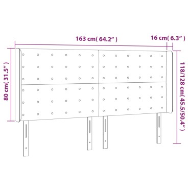 vidaXL Κεφαλάρι με Πτερύγια Κρεμ 163x16x118/128cm Υφασμάτινο 1 τεμ.