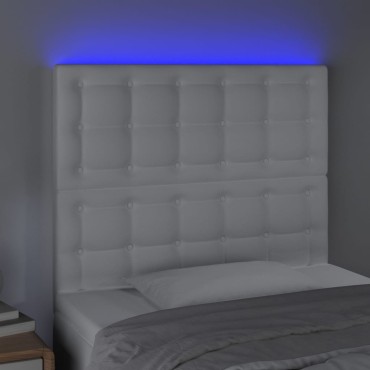 vidaXL Κεφαλάρι Κρεβατιού LED Λευκό 80x5x118/128 εκ 1 τεμ.