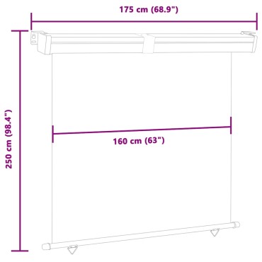 vidaXL Σκίαστρο Βεράντας Πλαϊνό Μαύρο 175 x 250 εκ.