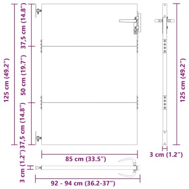 vidaXL Πόρτα Κήπου 85x125 εκ. από Ατσάλι Corten