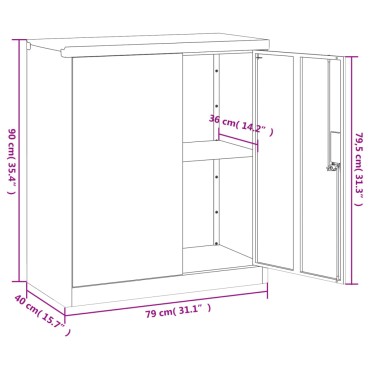 vidaXL Αρχειοθήκη Λευκή 79x40x90cm από Ατσάλι 1 τεμ.