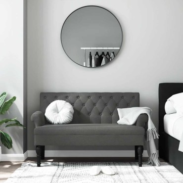 vidaXL Παγκάκι με Πλάτη Σκούρο Γκρι 120x62x75,5cm Υφασμάτινο
