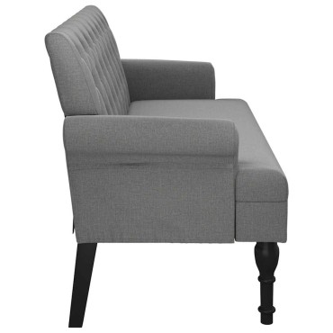 vidaXL Παγκάκι με Πλάτη Σκούρο Γκρι 120x62x75,5cm Υφασμάτινο
