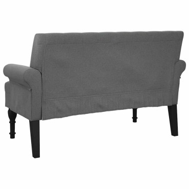 vidaXL Παγκάκι με Πλάτη Σκούρο Γκρι 120x62x75,5cm Υφασμάτινο