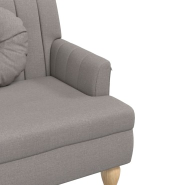 vidaXL Παγκάκι Taupe 113x64,5x75,5cm Υφασμάτινο με Μαξιλάρια