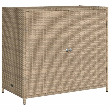 vidaXL Ντουλάπι Αποθήκευσης Κήπου Beige 83x45x76cm Συνθετικό Ρατάν