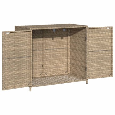 vidaXL Ντουλάπι Αποθήκευσης Κήπου Beige 83x45x76cm Συνθετικό Ρατάν