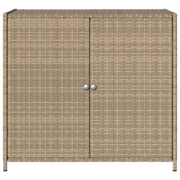 vidaXL Ντουλάπι Αποθήκευσης Κήπου Beige 83x45x76cm Συνθετικό Ρατάν