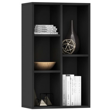 vidaXL Ραφιέρα / Βιβλιοθήκη Μαύρη 50x25x80cm από Επεξ. Ξύλο 1 τεμ.