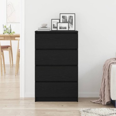 vidaXL Συρταριέρα Μαύρο Δρυς 60x35x98,5cm από Επεξεργασμένο Ξύλο 1 τεμ.