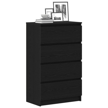 vidaXL Συρταριέρα Μαύρο Δρυς 60x35x98,5cm από Επεξεργασμένο Ξύλο 1 τεμ.