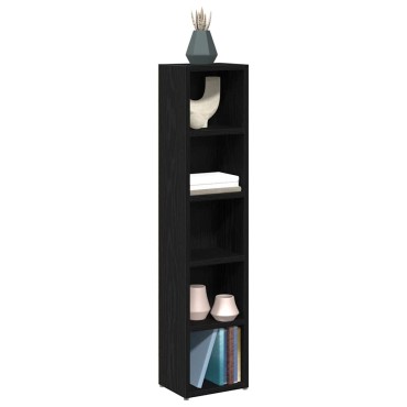 vidaXL Ντουλάπια CD 2 τεμ. Μαύρο Δρυς 21x16x93,5cm Επεξεργασμένο Ξύλο