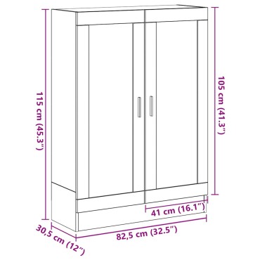 vidaXL Βιβλιοθήκη Μαύρο Δρυς 82,5x30,5x115cm Επεξεργασμένο Ξύλο 1 τεμ.