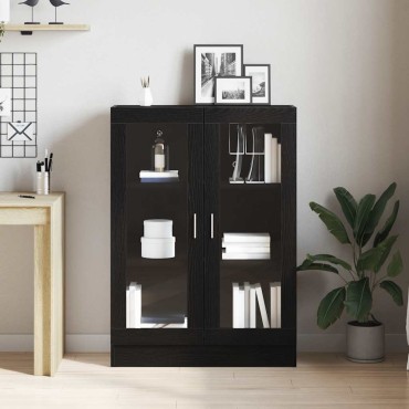 vidaXL Βιβλιοθήκη Μαύρο Δρυς 82,5x30,5x115cm Επεξεργασμένο Ξύλο 1 τεμ.
