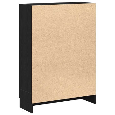 vidaXL Βιβλιοθήκη Μαύρο Δρυς 82,5x30,5x115cm Επεξεργασμένο Ξύλο 1 τεμ.
